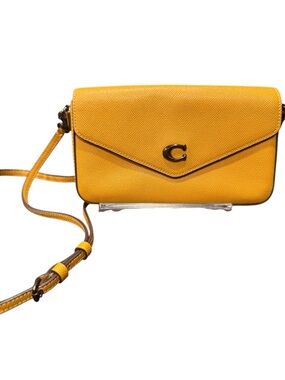 Coach Yellow Leather Wyn Flap Crossbody Bag
